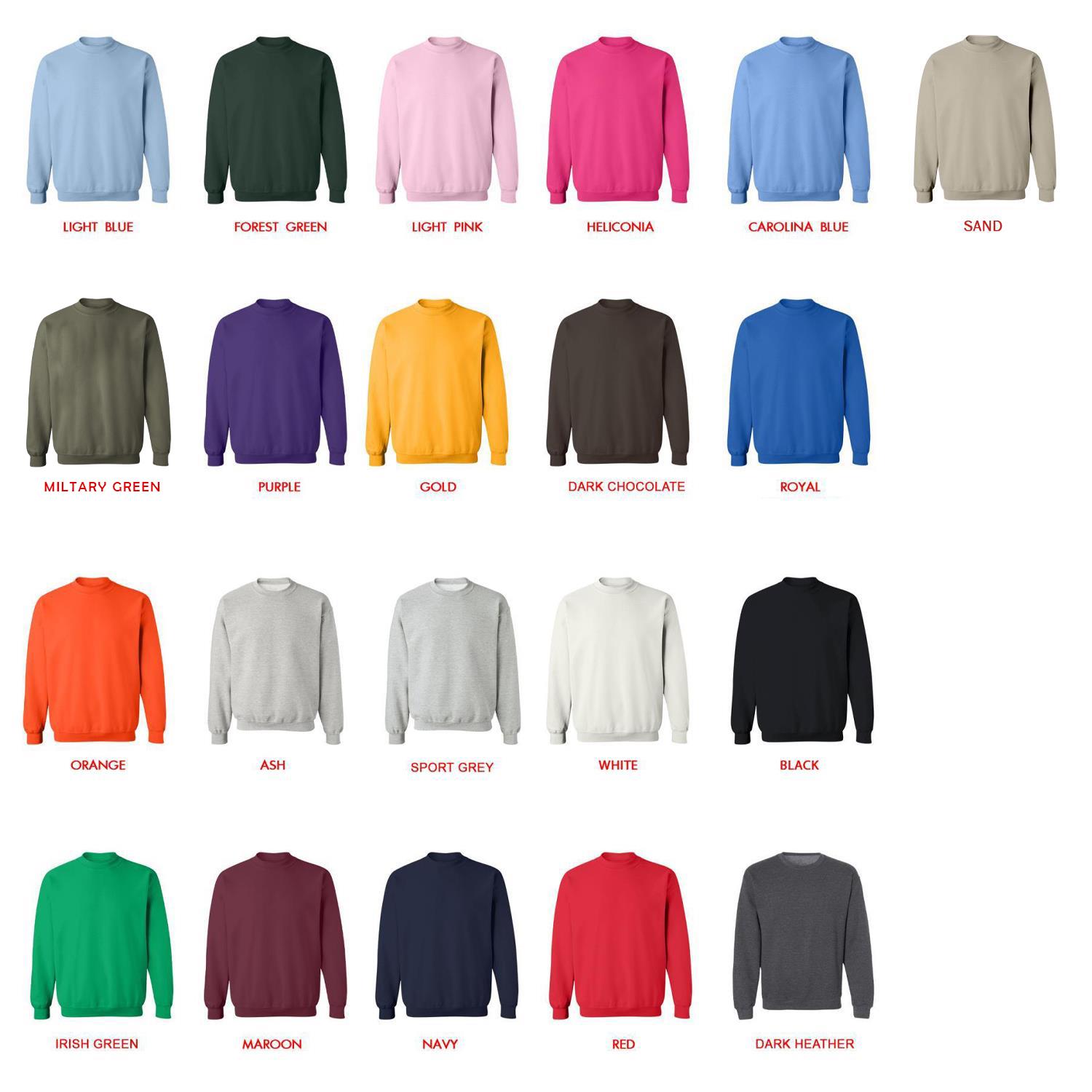 sweatshirt color chart - Caylus Merch